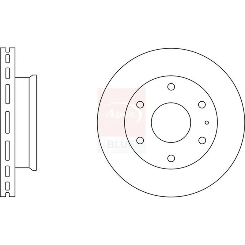 Apec 2 x Vented Front Brake Discs SDK6648