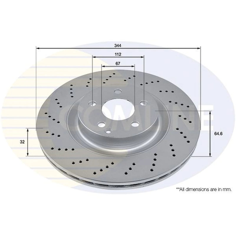 Comline 2 x Internally Vented Front Brake Discs ADC2961V