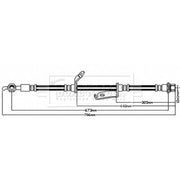 Borg & Beck Brake Hydraulic Hose Line Front Left BBH8107