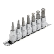 Draper Expert Ball-end Hex Socket Bit Set 3/8" Sq. Dr. 7 Piece