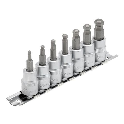 Draper Expert Ball-end Hex Socket Bit Set 3/8" Sq. Dr. 7 Piece