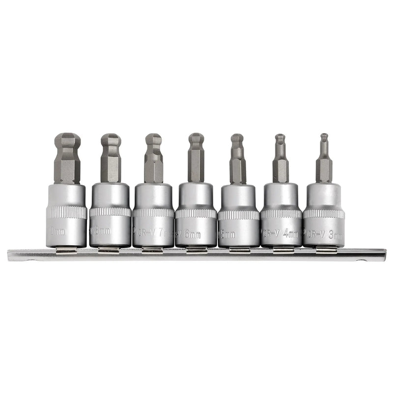 Draper Expert Ball-end Hex Socket Bit Set 3/8" Sq. Dr. 7 Piece