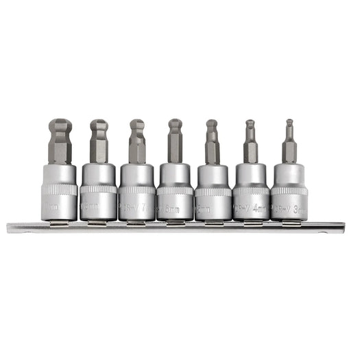 Draper Expert Ball-end Hex Socket Bit Set 3/8" Sq. Dr. 7 Piece