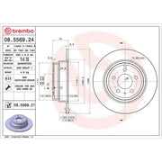 Brembo 2 x Solid Rear Brake Discs 08.5569.21