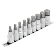 Draper Expert Hex Socket Bit Set 1/2" Dr. 9 Piece 55mm