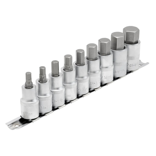 Draper Expert Hex Socket Bit Set 1/2" Dr. 9 Piece 55mm