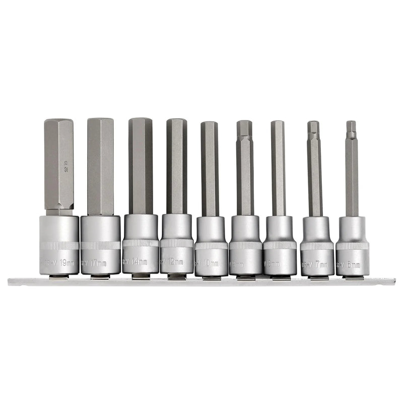 Draper Expert Hex Socket Bit Set 1/2" Sq. Dr. 100mm (9 Piece)