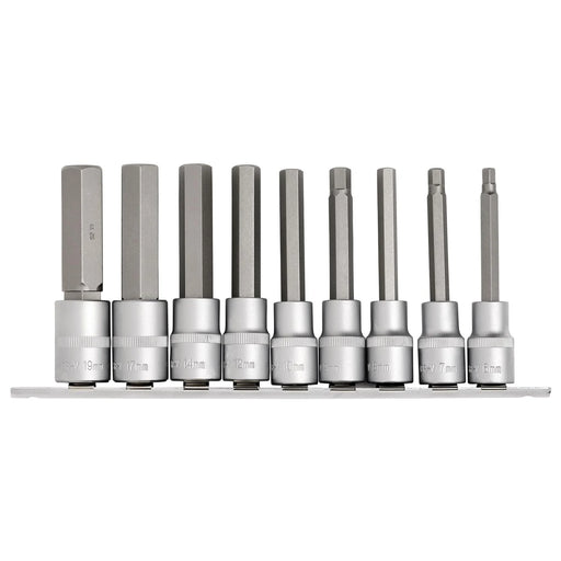 Draper Expert Hex Socket Bit Set 1/2" Sq. Dr. 100mm (9 Piece)