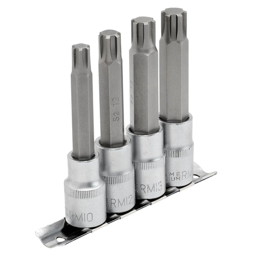 Draper Expert Ribe® Socket Bit Set, 1/2" Dr., 100mm (4 Piece)
