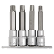 Draper Expert Ribe® Socket Bit Set, 1/2" Dr., 100mm (4 Piece)