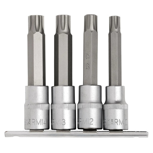 Draper Expert Ribe® Socket Bit Set, 1/2" Dr., 100mm (4 Piece)