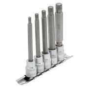 Draper Expert Spline Socket Bit Set 3/8" Sq. Dr. 100mm (5 Piece)