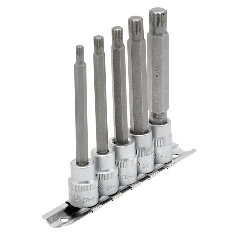 Draper Expert Spline Socket Bit Set 3/8" Sq. Dr. 100mm (5 Piece)