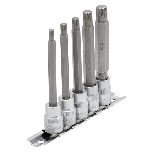 Draper Expert Spline Socket Bit Set 3/8" Sq. Dr. 100mm (5 Piece)