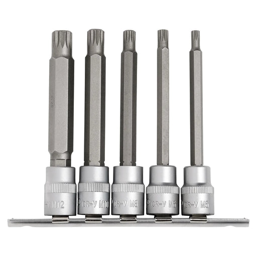 Draper Expert Spline Socket Bit Set 3/8" Sq. Dr. 100mm (5 Piece)