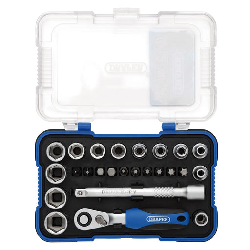 Draper Socket Set, 25 Piece, 1/4" Square Drive