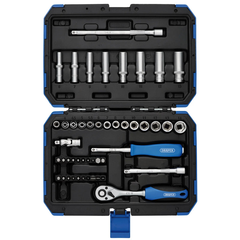 Draper Metric Socket Set, 1/4" Sq. Dr. (47 Piece)