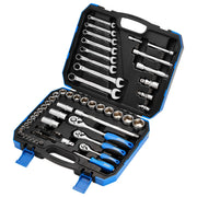Draper Metric Tool Kit 75 Piece, 1/4" 3/8" 1/2" Square Drive