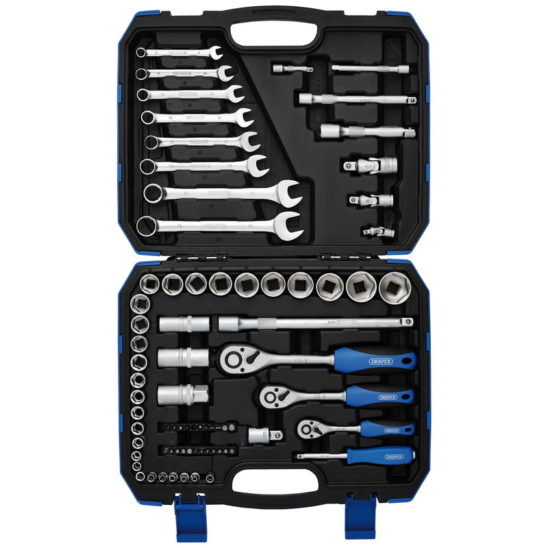Draper Metric Tool Kit 75 Piece, 1/4" 3/8" 1/2" Square Drive