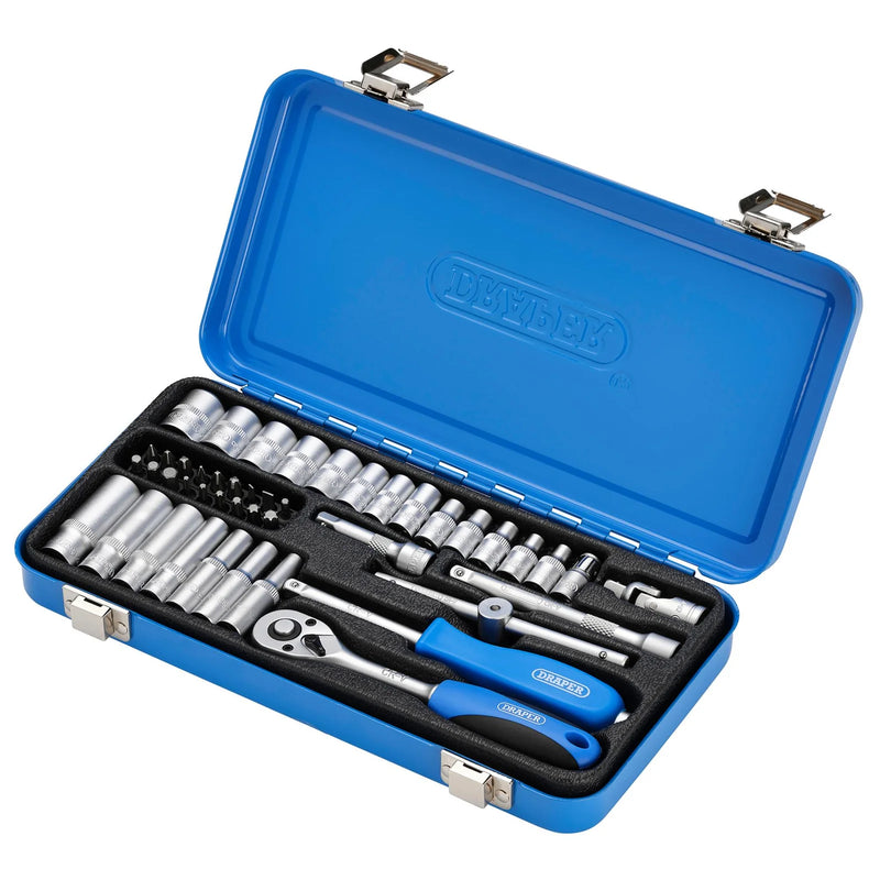 Draper Metric Socket Set 1/4" Sq. Dr. 45 Piece