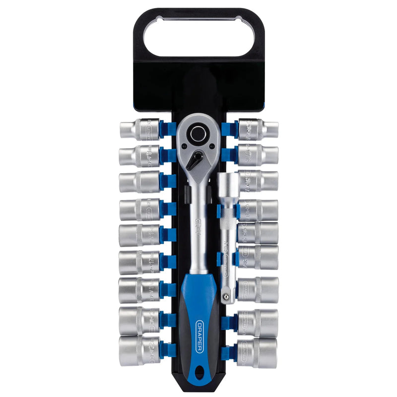 Draper Socket and Ratchet Set, 1/2" Drive, 20 Piece