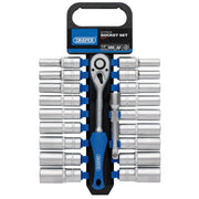 Draper Combined MM/AF Deep Socket & Ratchet Set, 20 Piece