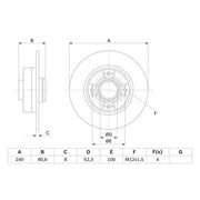 Bosch 2 x Solid Rear Brake Discs 0 986 479 007