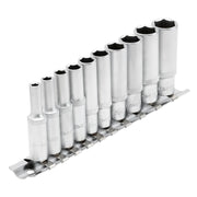 Draper Metric Deep Socket Set 1/4" Sq. Dr. 10 Piece