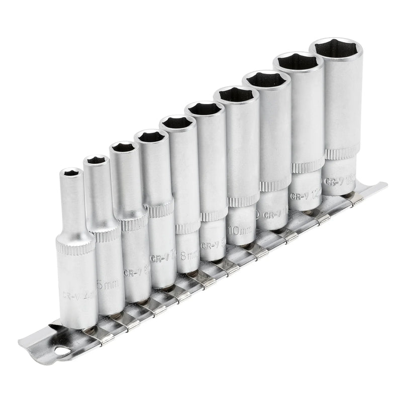 Draper Metric Deep Socket Set 1/4" Sq. Dr. 10 Piece