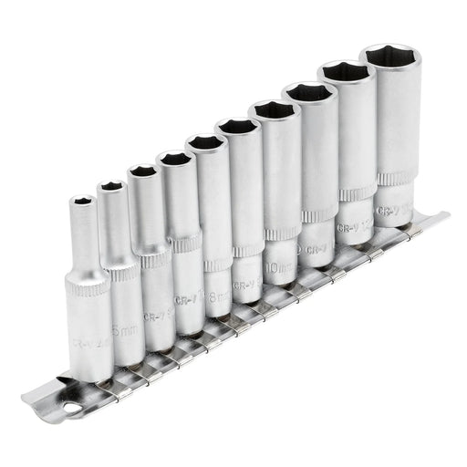 Draper Metric Deep Socket Set 1/4" Sq. Dr. 10 Piece