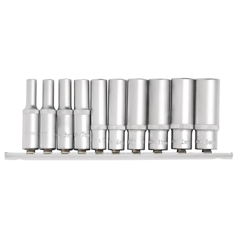 Draper Metric Deep Socket Set 1/4" Sq. Dr. 10 Piece