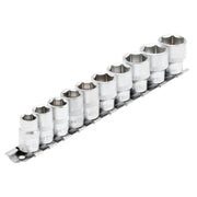 Draper Socket Set 10 Piece 3/8" Sq. Dr. on Metal Rail