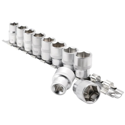 Draper Socket Set 10 Piece 3/8" Sq. Dr. on Metal Rail