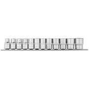 Draper Socket Set on Metal Rail, 1/2" Sq. Dr. (12 Piece)