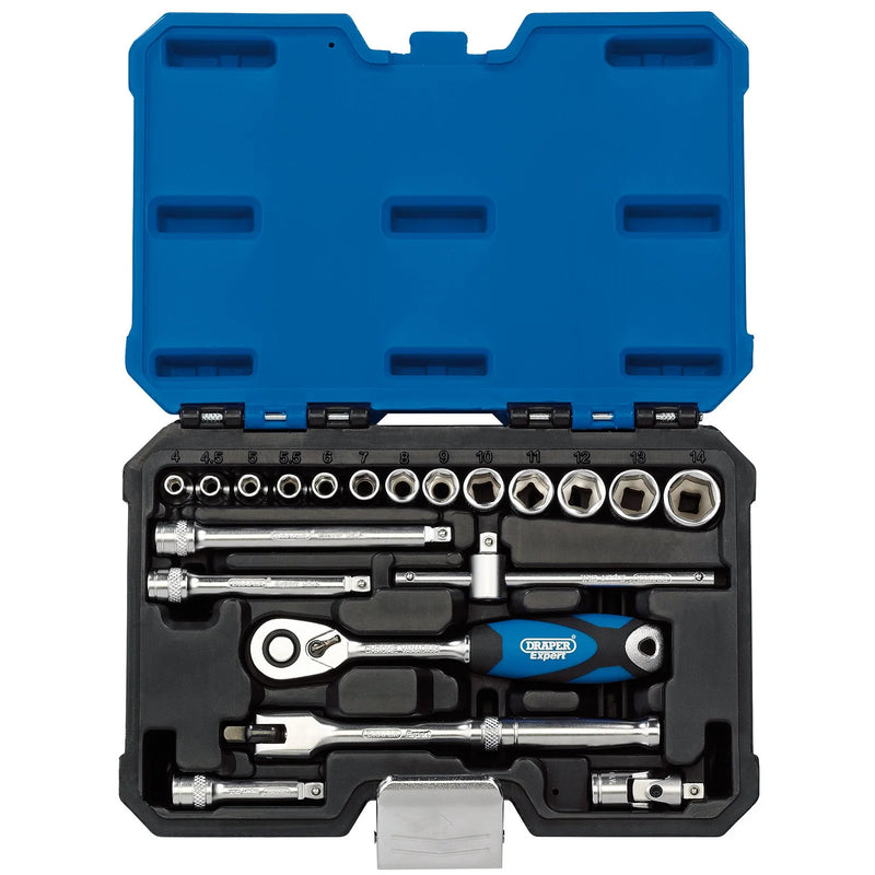 Draper Expert Socket Set, 20 Piece, 1/4" Sq. Dr.