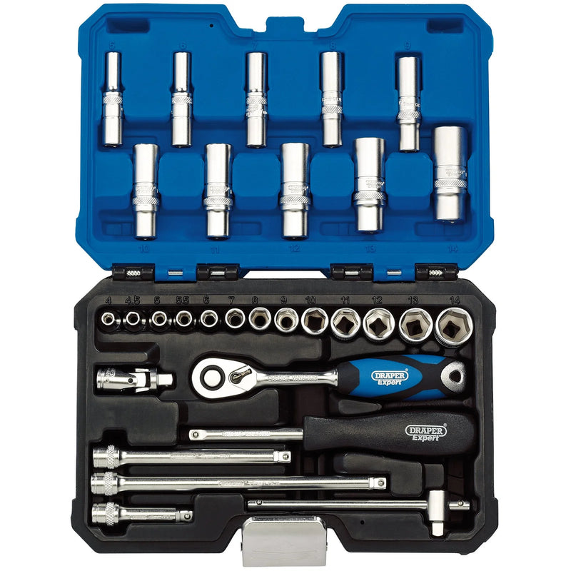 Draper Expert Socket Set, Metric, 30 Piece, Chrome Vanadium Steel