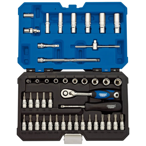 Draper Expert Socket Set, 1/4" Sq. Dr., 44 Piece
