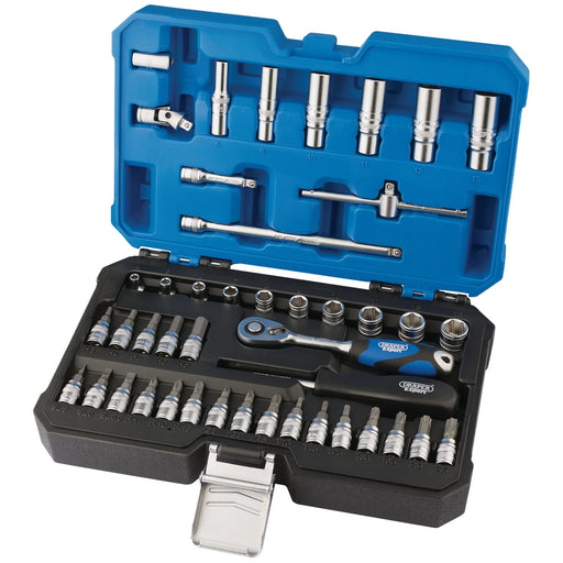 Draper Expert Socket Set, 1/4" Sq. Dr., 44 Piece