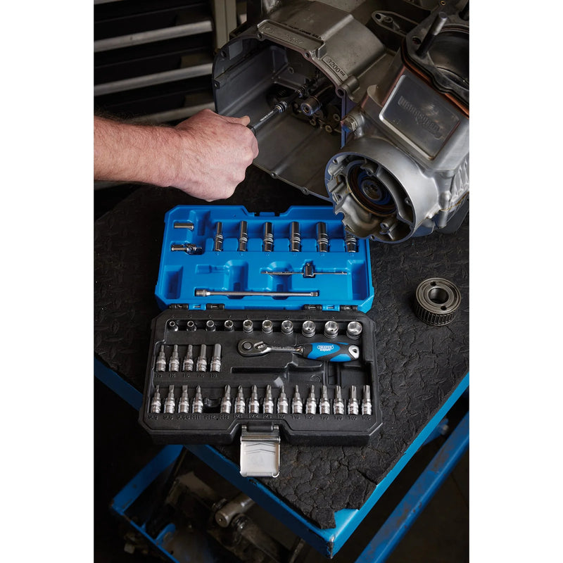 Draper Expert Socket Set, 1/4" Sq. Dr., 44 Piece