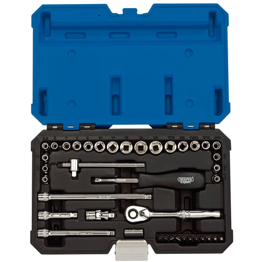 Draper Expert Socket Set 40 Piece 1/4" Sq. Dr. Chrome Vanadium Steel
