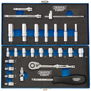 Draper Expert Socket Set, 1/4" Sq. Dr. - 26 Piece