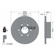 Textar 2 x Solid Rear Brake Discs 93177500