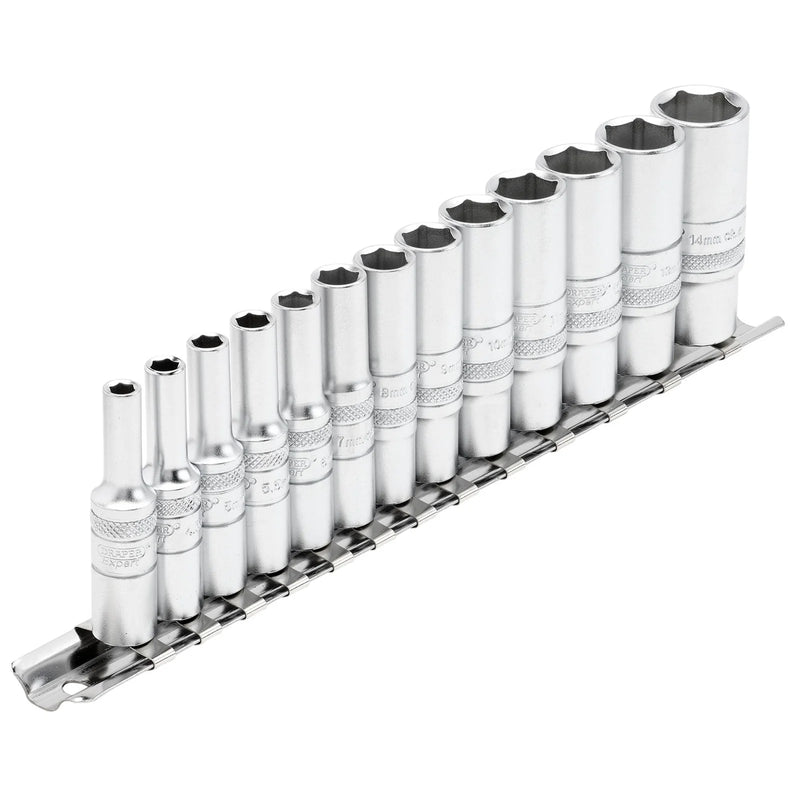 Draper Expert Deep Metric Socket Set 1/4" Sq. Dr. (13 Piece)