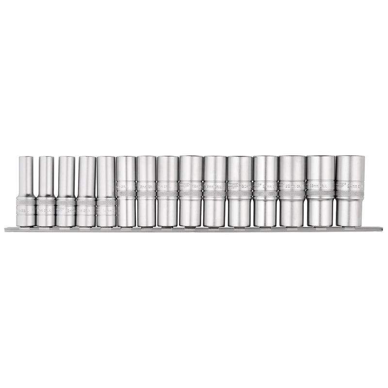 Draper Expert Deep Socket Set 15 Piece 1/2" Sq. Dr.