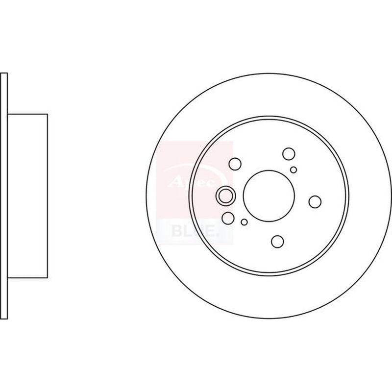 Apec 2 x Solid Rear Brake Discs SDK6126