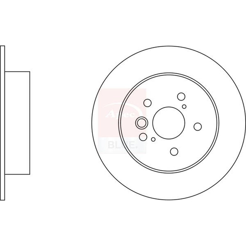 Apec 2 x Solid Rear Brake Discs SDK6126