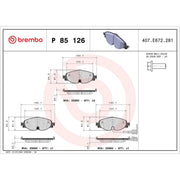 Brembo 4 x Front Brake Pad Set P85126X