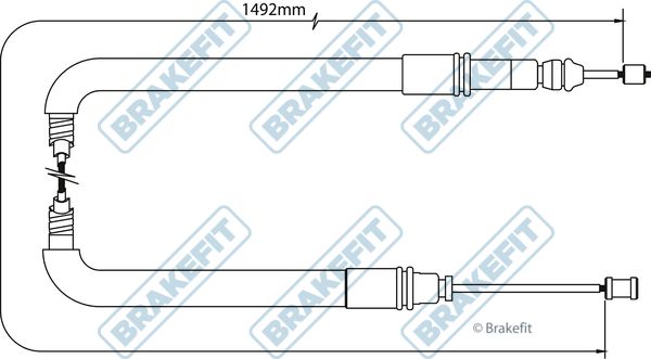 Apec Handbrake Cable Left Rear fits Peugeot Expert Tepee 2007-2016 1.6