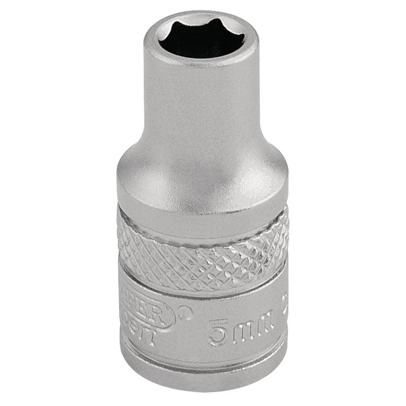 Draper Expert Socket, 1/4" Sq. Dr., Chrome Vanadium Steel