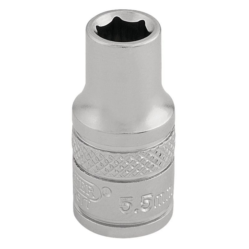 Draper Expert Socket, 1/4" Sq. Dr., Chrome Vanadium Steel
